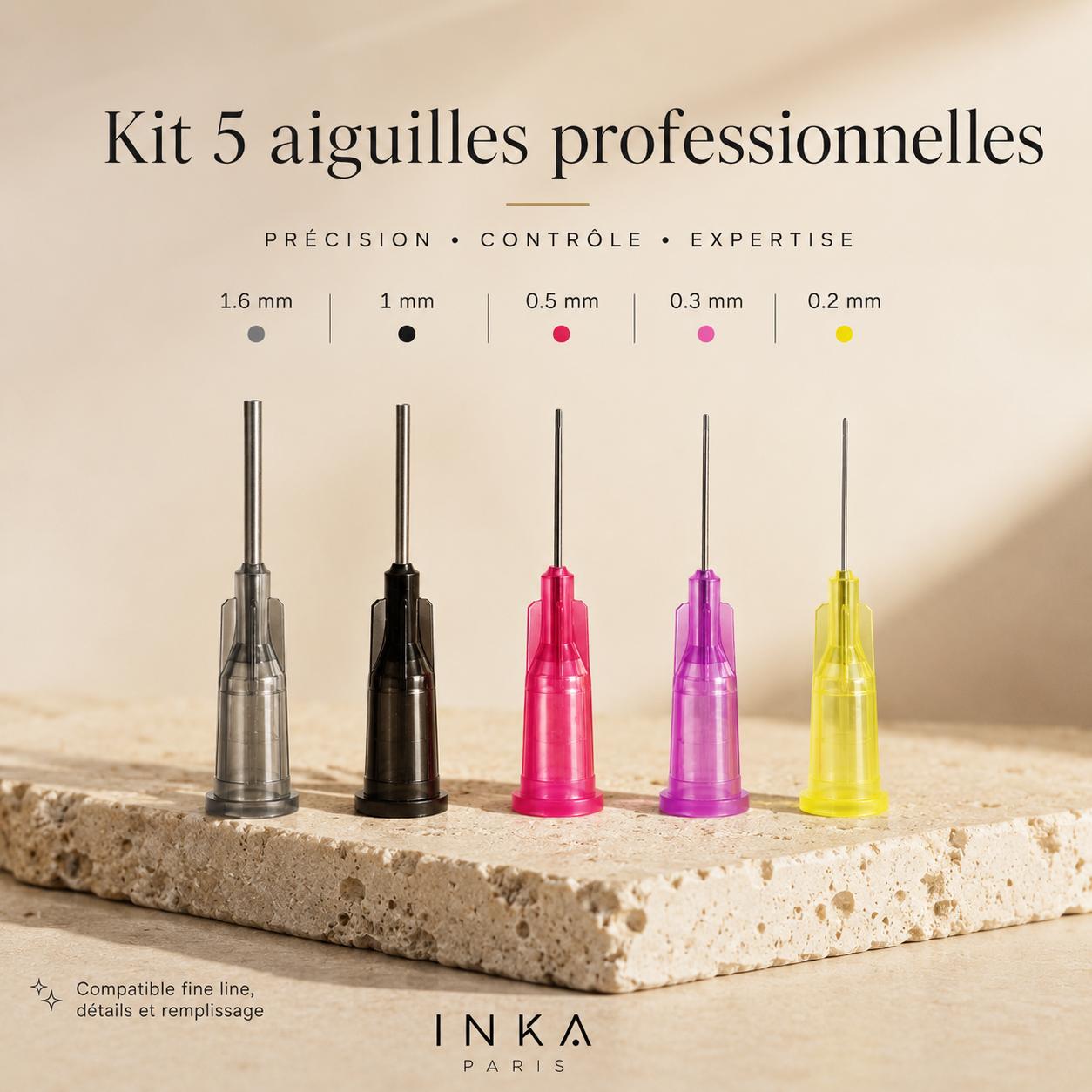 Lot de 5 aiguilles de précision Inka